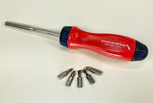 Snap-on Tools 2017 AMERICAN AIRLINES Hard Grip Ratchet Screwdriver SSDMR4B AMR
