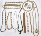VTG Signed Costume Jewelry Lot Trifari Monet Napier Coro Gold Tone Rhinestones