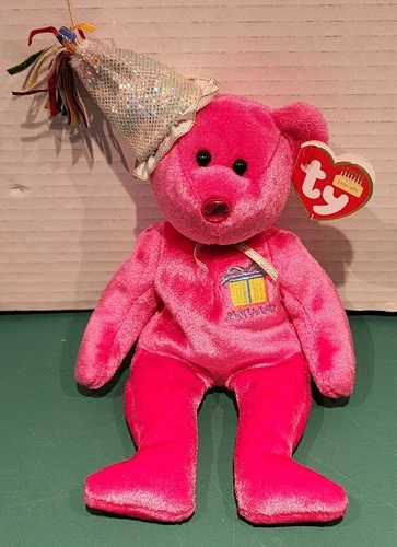 Vintage Ty Beanie Baby - January - Birthday Bear (7.5"-2001) MWMT -NEW Style B