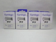 Lot Of 4- Flamingo Women's Razor Blades Five Blade Cartridge Refills (16 Total)