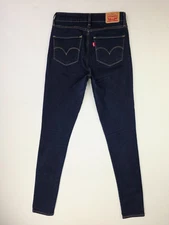 Levis Size 26X32 Womens 721 High Rise Skinny Blue Denim 5 Pocket Logo Tag Jeans