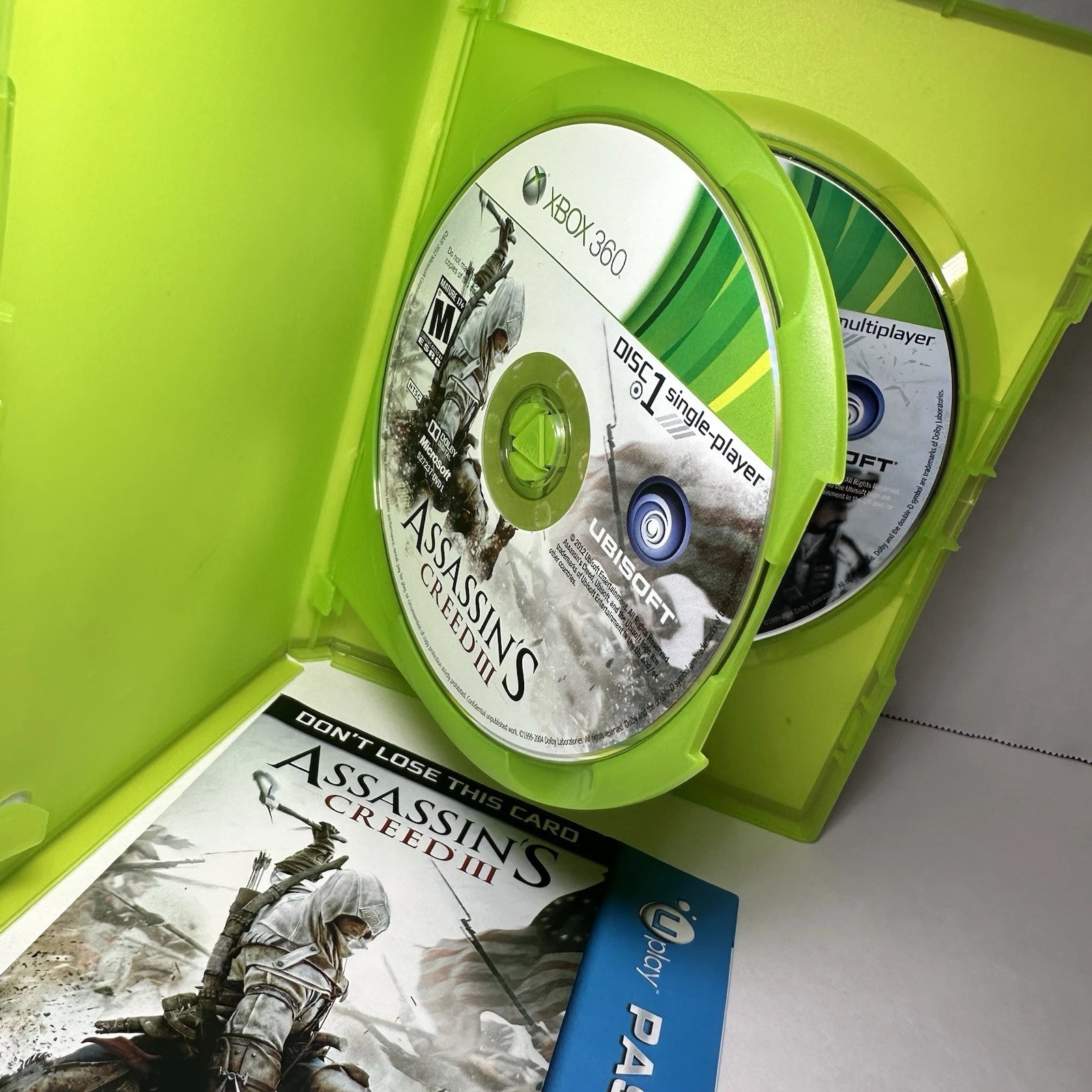 Assassin's Creed III 3 (Microsoft Xbox 360) - Both disc's Tested