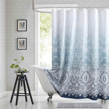 72x84 Inch Extra Long Heavyweight Chantilly Lace Shower Curtain Storm Blue