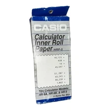 Casio HRP-5 Calculator Inner Roll Paper HR8A,B & HR9 Three (3) Rolls In Box Vtg