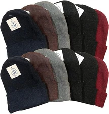 12 Units of Winter Beanies Toboggan Hat Assorted One Size Unisex