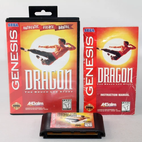 Dragon: The Bruce Lee Story Sega Genesis Complete CIB! Good Condition! Rare!