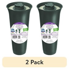  2 pack 12.9" Eternity Cemetery Green Plastic Cone Vase