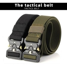 Mens Tactical Belt Buckle Survival Belt for Outdoor Hunting Fishing Alloy Buckle