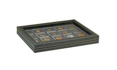 Lindner Münzkassette NERA M PLUS mit schwarzer Münzeinlage 2367-2122CE Neu