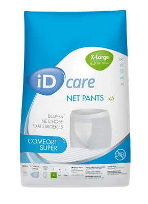 iD Care Net Pants Comfort Super - X-Large - For Incontinence Pads - Pack of 5