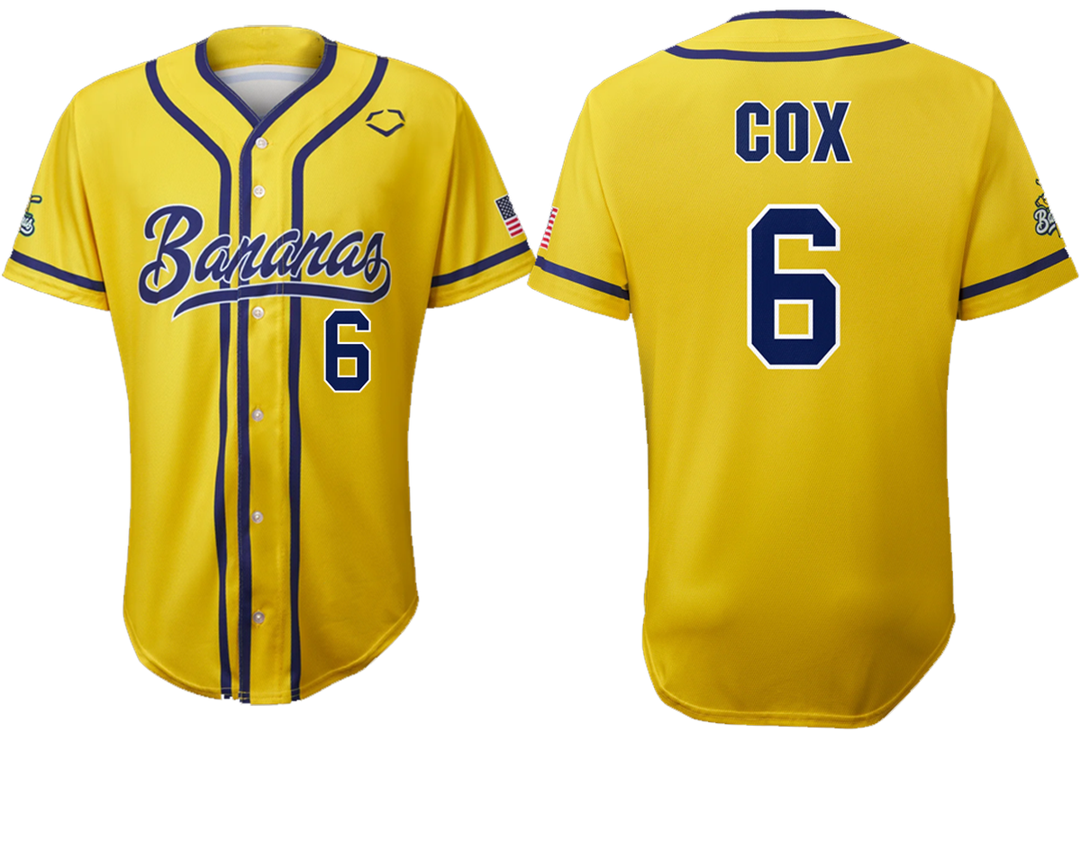 Savannah Bananas RYAN COX Baseball Jersey size S-5XL BTT518 | eBay