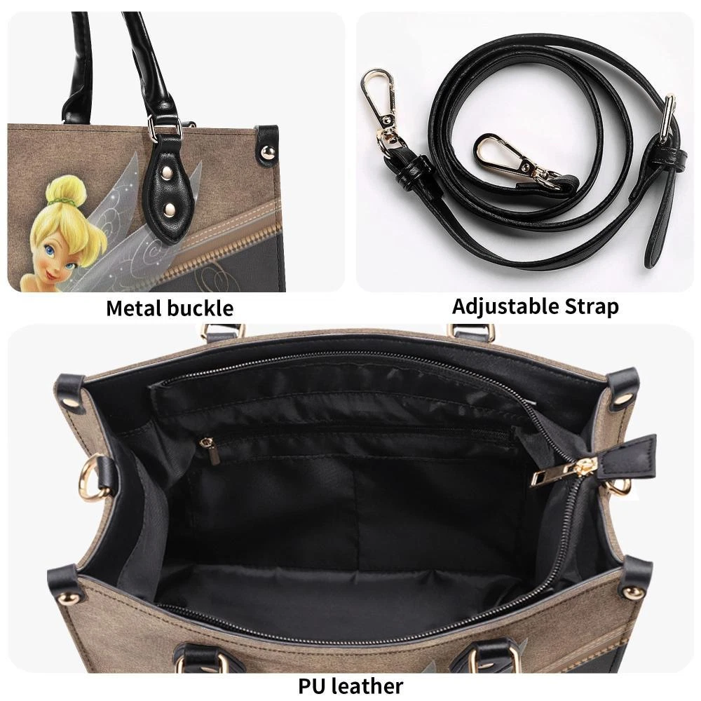Tinkerbell Cartoon Women Leather Handbag