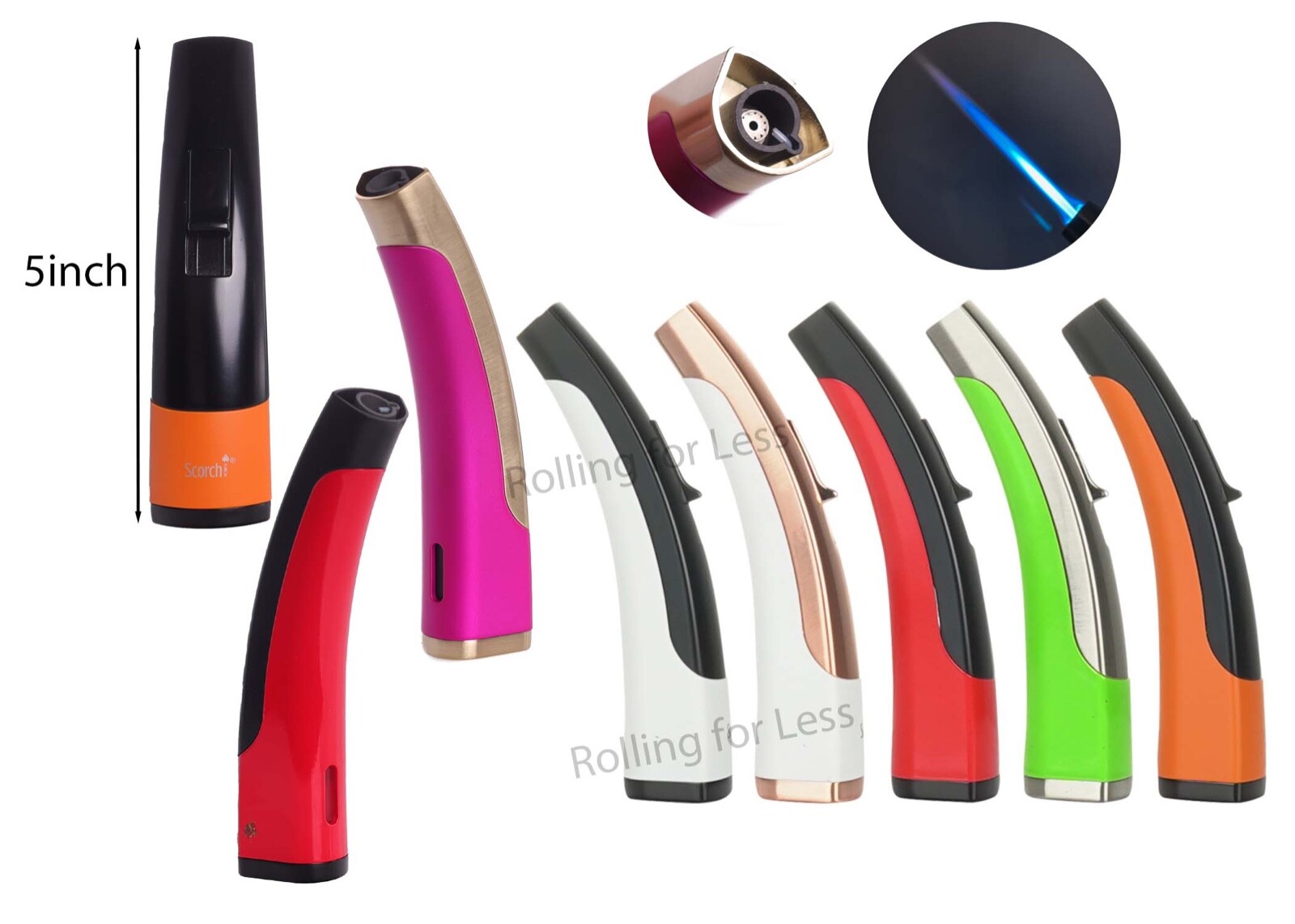 Scorch Torch Arc Torch Two=Tone Matte Finish Button  Torch Lighter