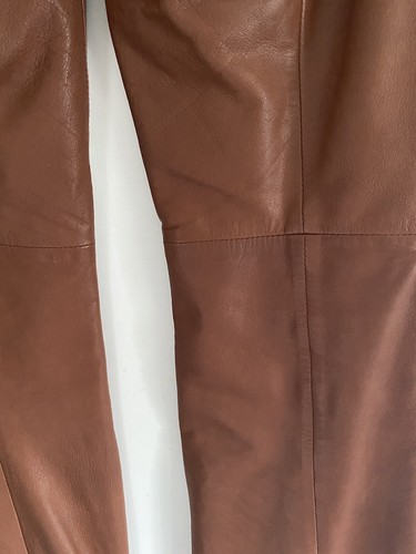 Next Tan Leather Trousers 10 Long Excellent Condition - Picture 4 of 7