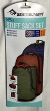 Sea to Summit Nylon Mesh Drawstring Storage Bag. Black 3 pcs (6.5 L, 9 L, 15L)
