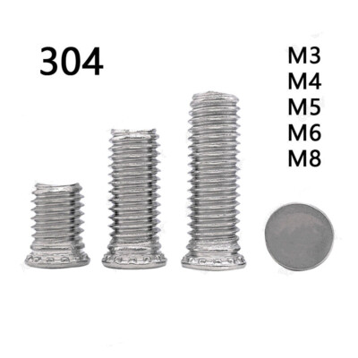 #ad 304 Stainless Steel Pressure Riveting Flat Screws Bolts M3 M4 M5 M6 M8 M10 $50.49