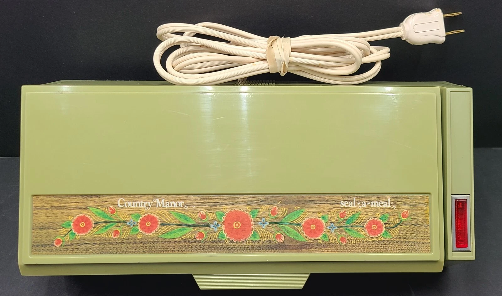 EUC Vintage Rare Dazey Green Floral "Country Manor" Seal-A-Meal Tested Works