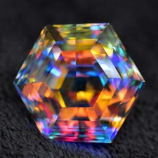 Brazilian Multicolor 49.00 Ct Mystic Topaz Rainbow Hexagonal Cut Loose Gemstone