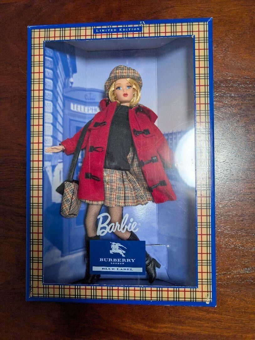 BURBERRY BLUE LABEL Barbie Doll limited Edition Red coat plush 