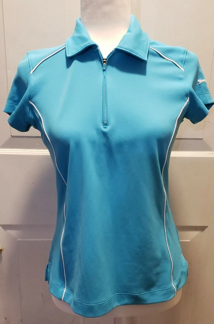 Slazenger Womens Golf Tennis Polo Shirt Short Sleeve Teal Blue 1 4