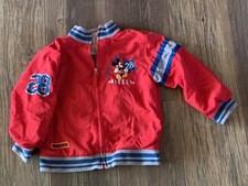 DISNEY store varsity Mickey Mouse red JACKET coat boys 5 T GUC Disneyland