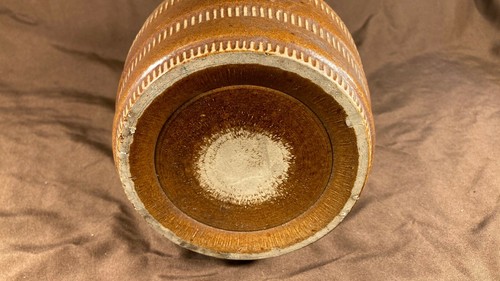 Antique Stoneware Pottery Whiskey Barrel Jug Keg - Picture 7 of 7