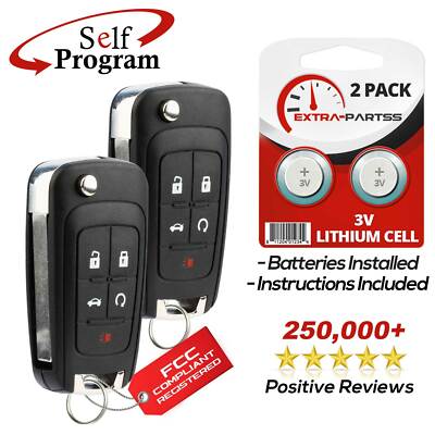2 For 2010 2011 2012 2013 2014 2015 2016 Chevrolet Cruz Keyless Remote Key Fob