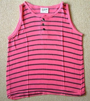 pink - schwarz gestreiftes Kinder Top, Gr. 128 - Bild 1 von 3