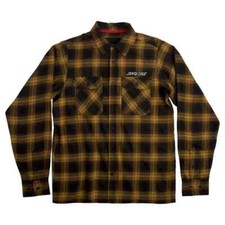 SANTA CRUZ STONE Men's L/S Flannel Shirt - BLK/BRN - Large - NWT