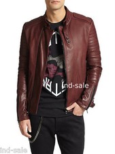 GENUINE Leather Jacket Custom Tailor Made Distressed Thick Biker Designer Brown