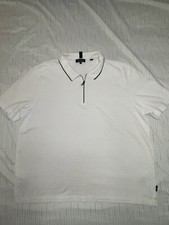 Ted Baker London Textured Polo Small White Zipper Closure