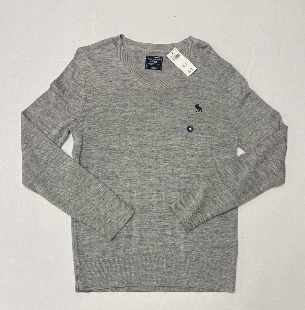 NWT Abercrombie & Fitch Grey V-neck Sweater XS | eBay