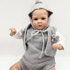 Realistic Reborn Baby Dolls 19" Poseable Adorable Newborn Cloth Body Feeding Kit