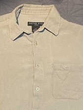COTTON REEL Medium GRAY PATTERN SILK BUTTON DRESS SHIRT