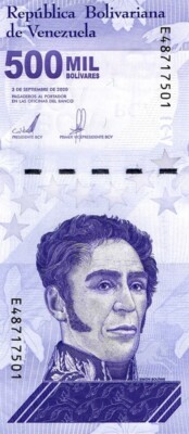 500 Stück Venezuela 500 Mil Bolivar Soberano 2020 – Zirkulierte Banknoten