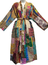 Nwt Funky Stuff Patch Hippy Quilted Vintage Silk Lined Long Jacket Coat Top 1x