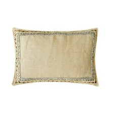 Lumbar Pillow Case Beige 12 x 16 inch, Couch Decor Burlap Solid Color - Soraya