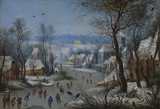 Pieter Bruegel the Elder : "A Winter Piece" (1600-1614) - Giclee Fine Art Print
