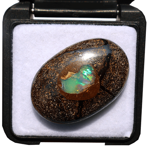 Piedra preciosa suelta cabujón ovalado de alta calidad de ópalo de roca natural de 42 quilates 28,7 x 19 x 8 mm - Imagen 4 de 9
