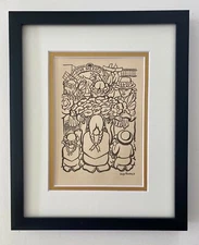 DIEGO RIVERA ORIGINAL 1938 SIGNED ON THE PLATE GRAVURE+  FRAMED with COA