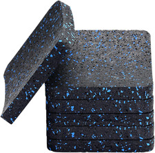 High-Density Rubber Treadmill Mat Pads for Floor Protection 6 Pack Black