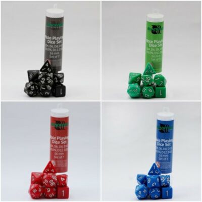 Rollenspiel Würfel 16mm (7) W4 W6 W8 W10 W12 W20 - verschiedene Sets verfügbar