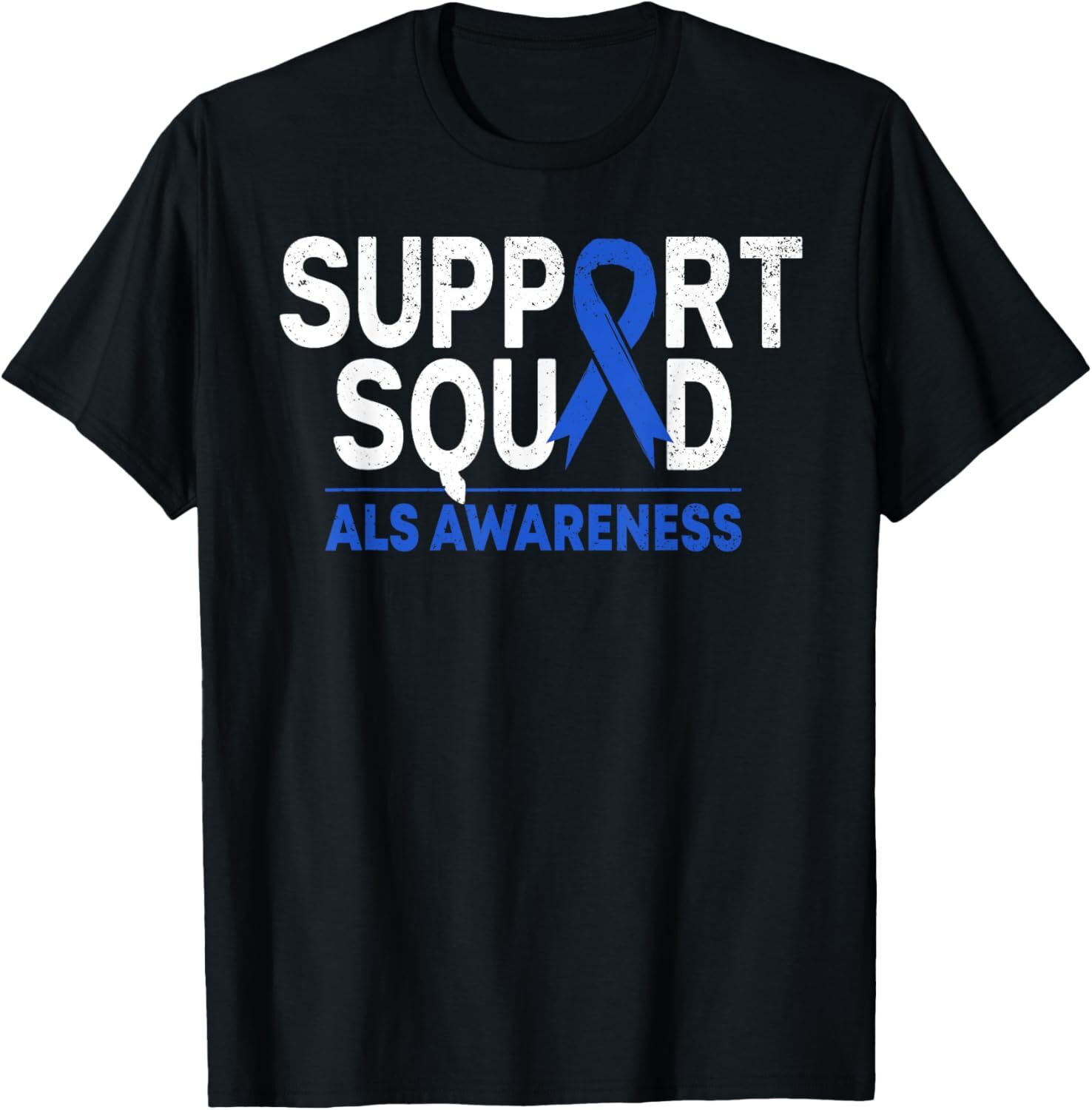 Support Squad ALS Awareness Month Blue Ribbon Support Team T-Shirt Hoodie