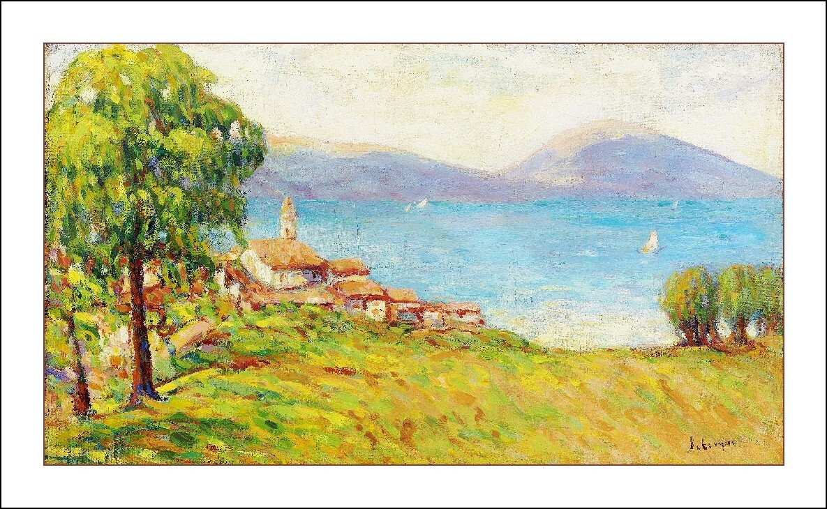 Poster lithographique Lebasque St Tropez Rf02 grand format 60x100 cm pour décoration murale
