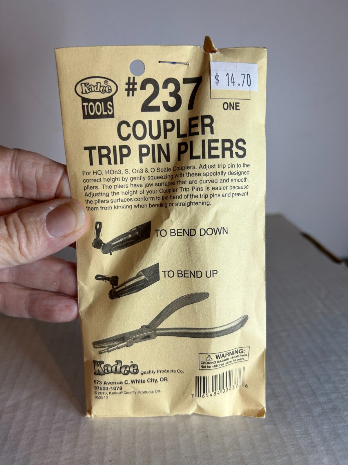 Kadee #237 Coupler Trip Pin Pliers - For HOn3, HO, S, On3 &amp; O Scale Couplers