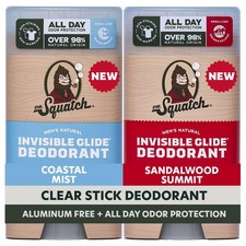 Invisible Glide Natural Deodorant Men, Aluminum Free (2-Pack)
