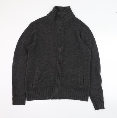 Trail Herrenpullover schwarz Stehkragen Acryl durchgehender Reißverschluss Größe M