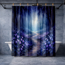 Elegant Purple Floral Bathroom Decor Shower Curtain 72x72 inch Polyester