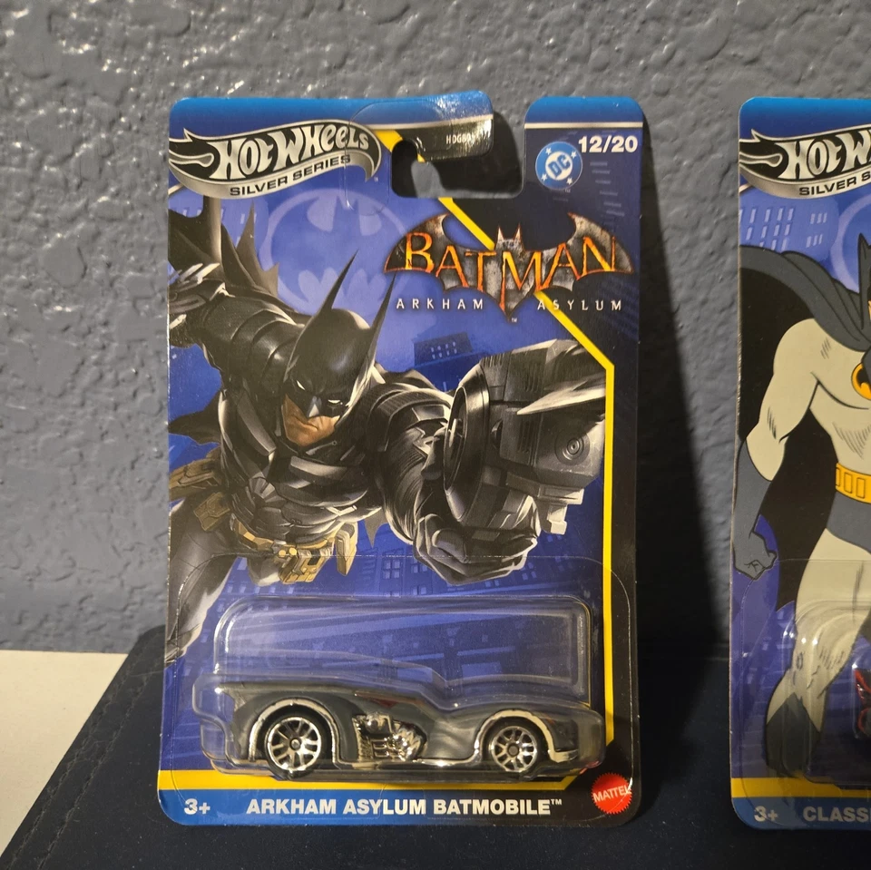 Hot Wheels Silver Series Batman Classic Batmobile Harley Quinn Arkham Lot of 3 - Image 2 of 4