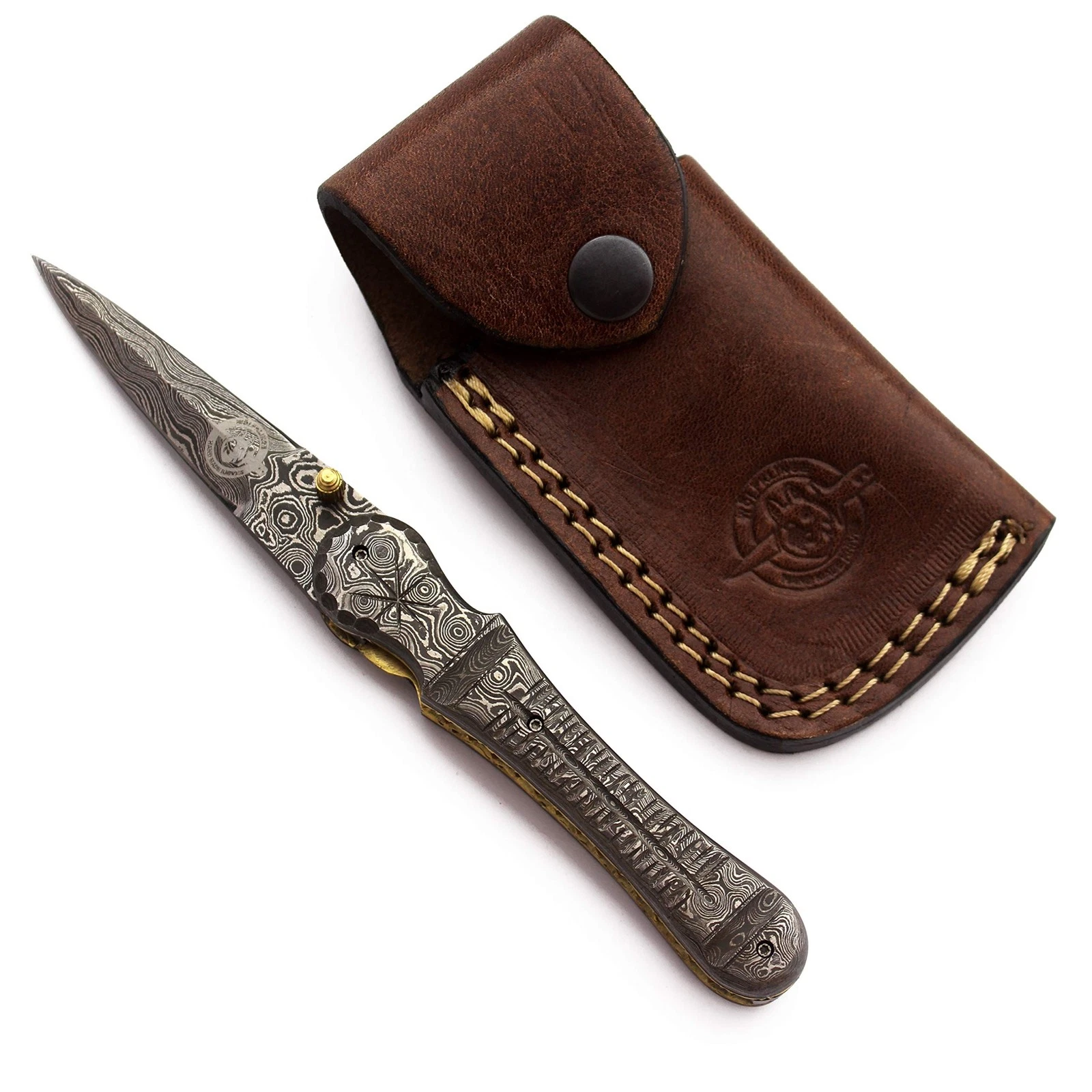 7.3" Handmade Damascus Steel Tactical Folding Pocket Knife – Premium EDC G
